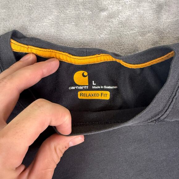 Carhartt Relaxed Fit Force Delmont Long Sleeve Pocket T-Shirt Size Large - Picture 5 of 7